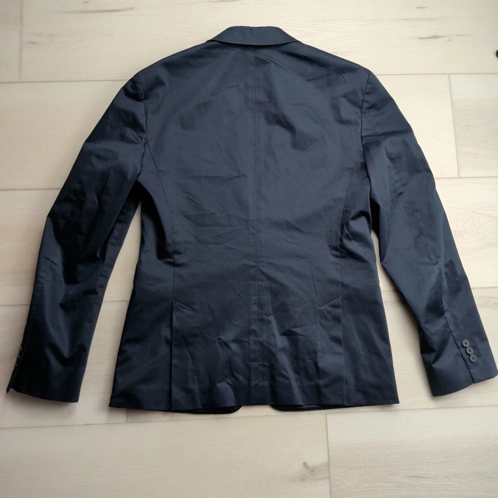 Vince Navy Blazer Jacket Mens 40R Navy Blue‎ Cotton Stretch Unlined Sport Coat